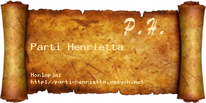 Parti Henrietta névjegykártya